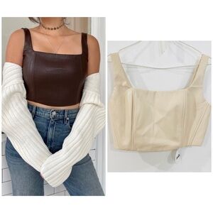 NEW Isalis faux leather bustier corset crop top